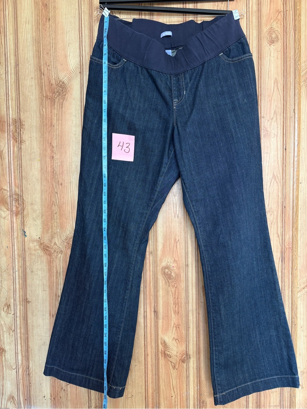 GAP Dark Blue Maternity Flare Jeans with Stretch Waistband size 14 regular - Picture 3 of 9